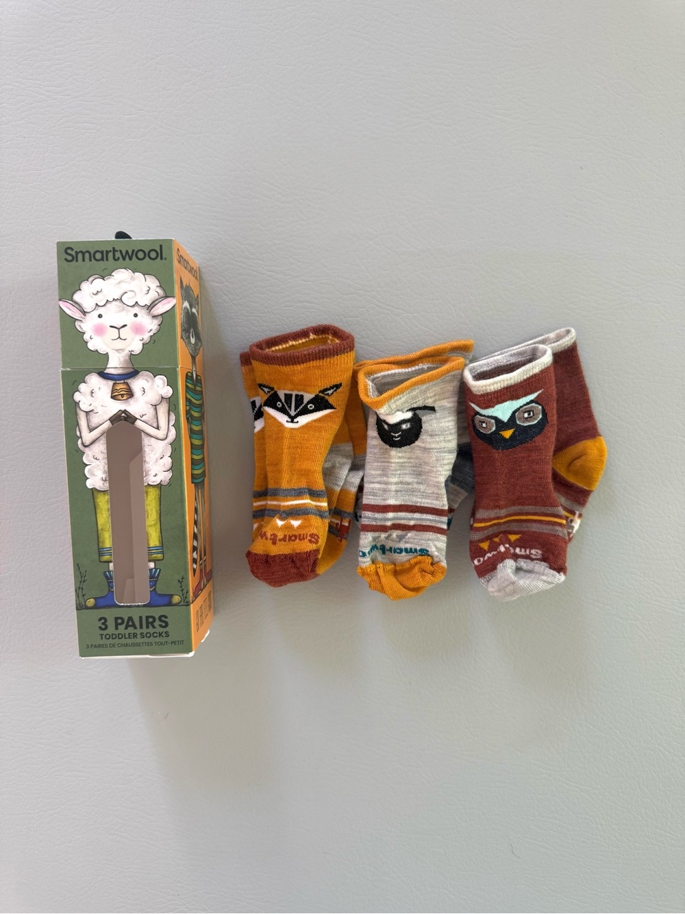 Smartwool Baby Animal Wool Socks 3 Pairs - size 2T 24M - Runs snug - NEW